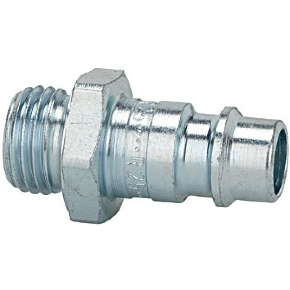 RIEGLER Stecknippel, Außengewinde G 1/4 ″, Stahl verzinkt Stecker DN 7,2-7,8, SW 17 mm