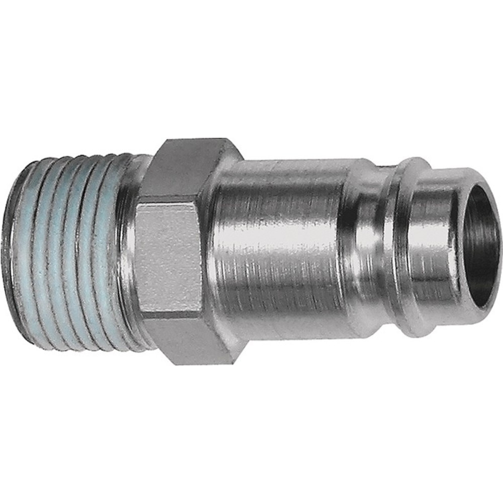 RIEGLER Stecknippel, Außengewinde R 1/4 ″, Stahl gehärtet/vern. Stecker DN 10