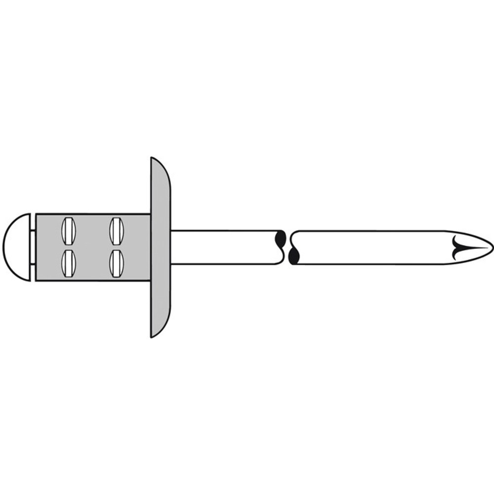 Rivet POP PolyGrip® tige de rivet D. x l. 4,8 x 10 mm K16 aluminium/acier 25 piè