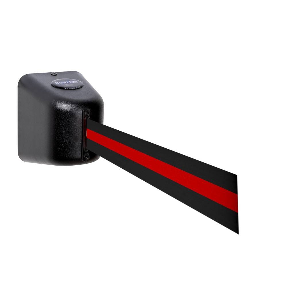 RS-GUIDESYSTEMS® Wandgurt, Auszugslänge 8 m, schwarz / rot horizontal gestreift