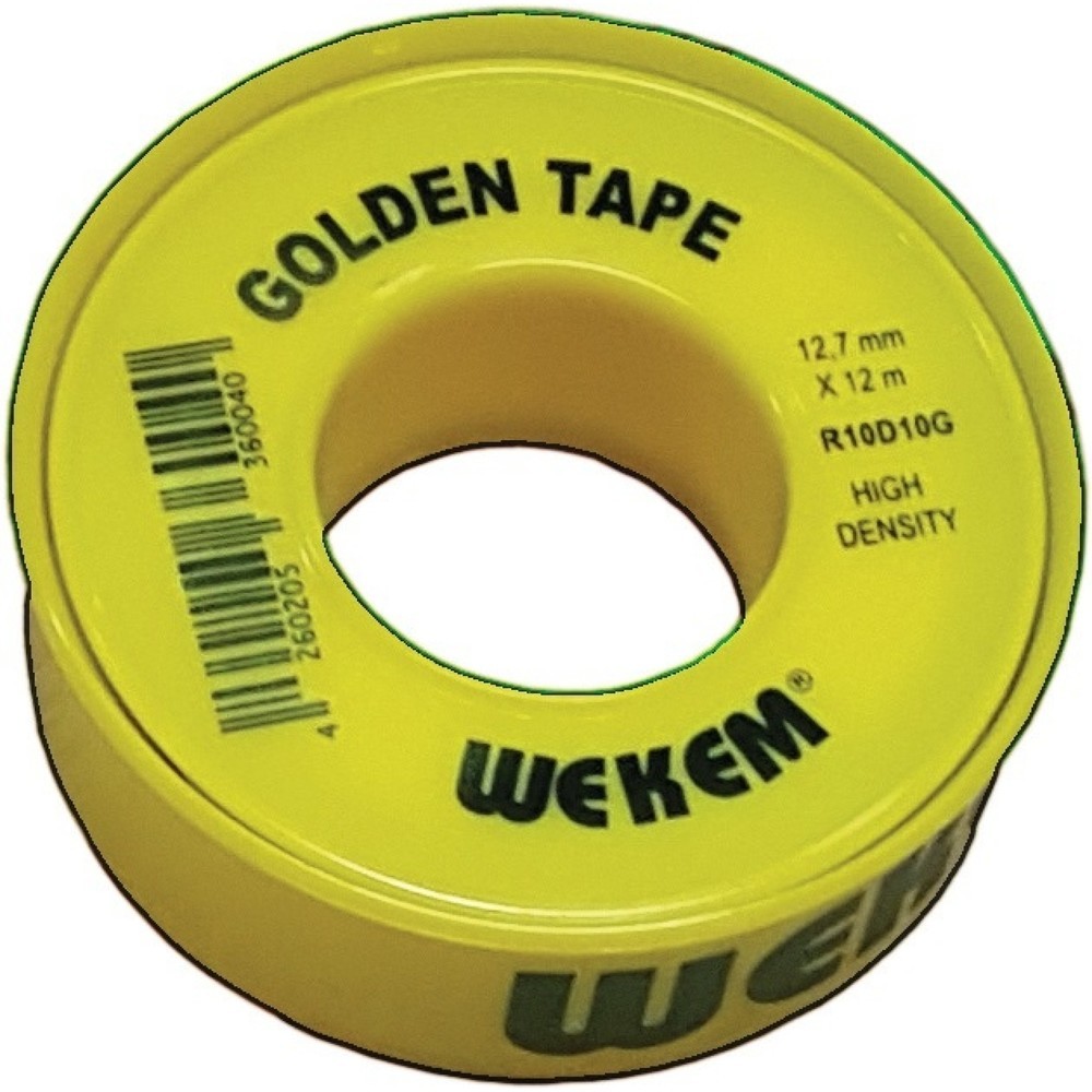 Ruban d’étanchéité en PTFE Golden Tape L12 m l12,7 mm D0,1 mm jaune 100 g/m² bob