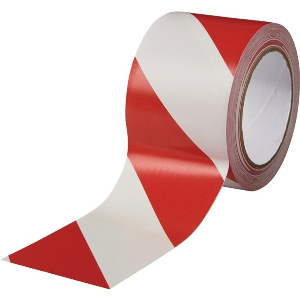 Ruban de marquage de sol Easy Tape PVC rouge/blanc longueur 33 m largeur 75 mm r