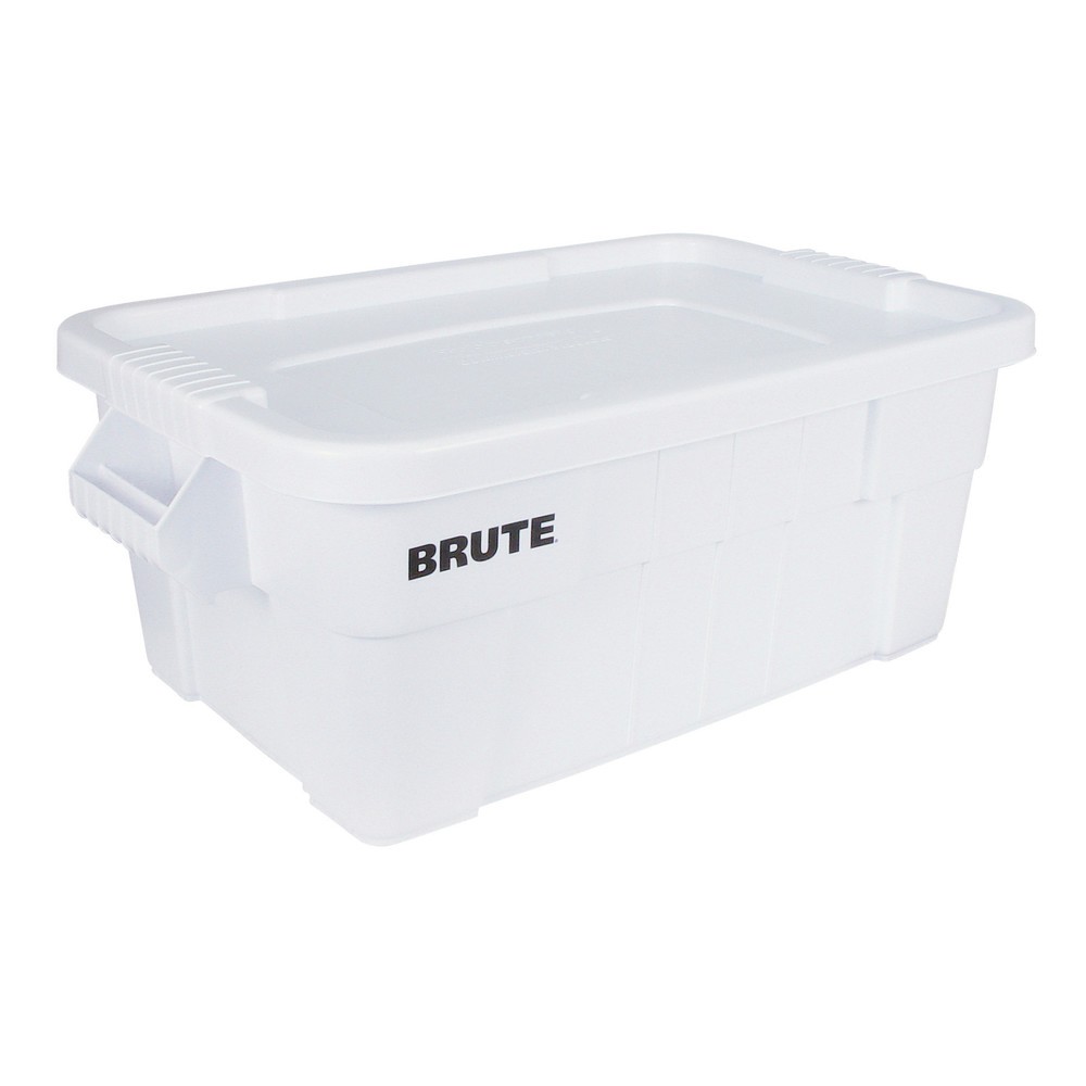 Rubbermaid® Brute Aufbewahrungsbox, aus Polyethylen, mit Schnappverschlussdeckel, 53 Liter, weiß