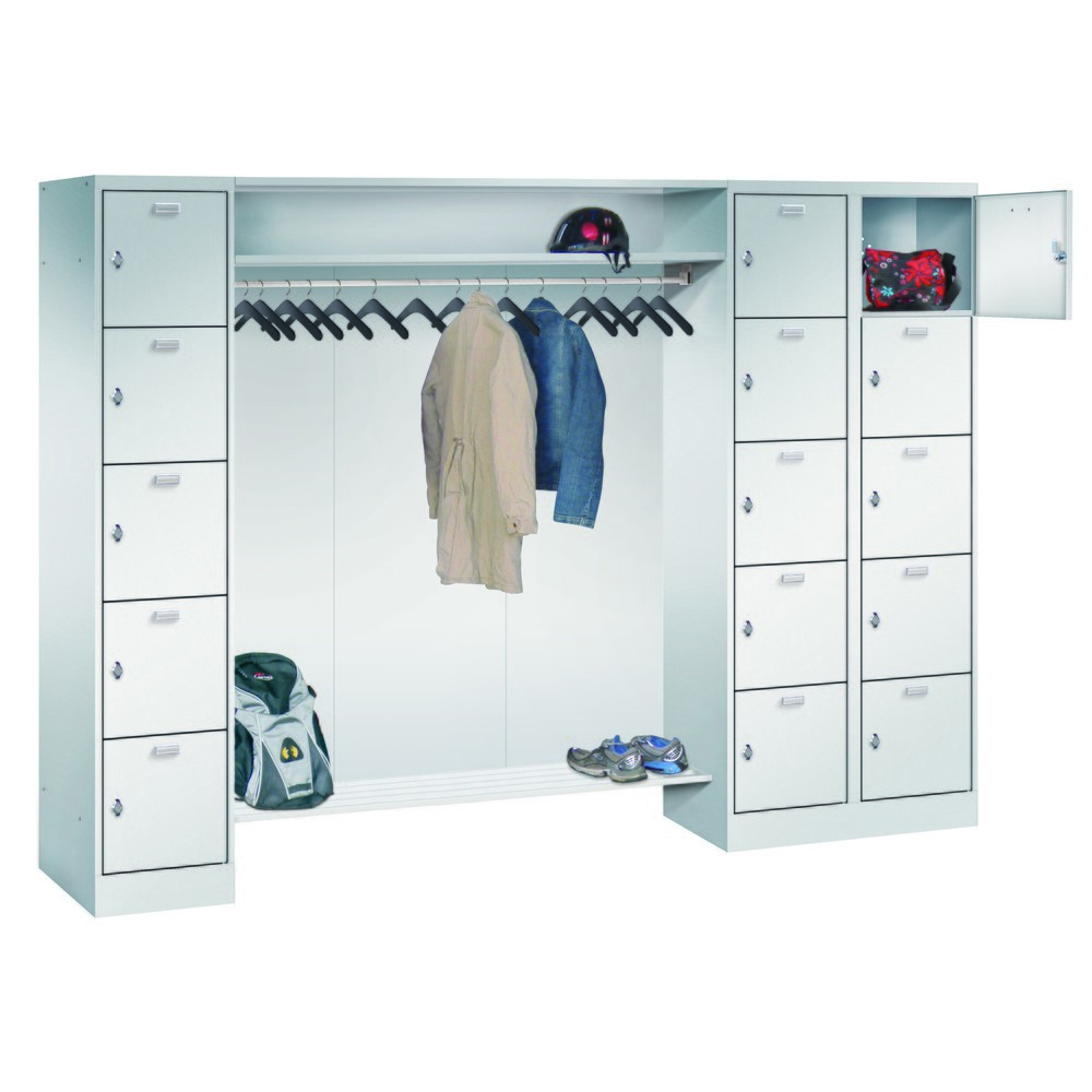 Rückwand für PAVOY Schliessfachgarderobe mit 15 Ablagestellen, 3x 450 mm