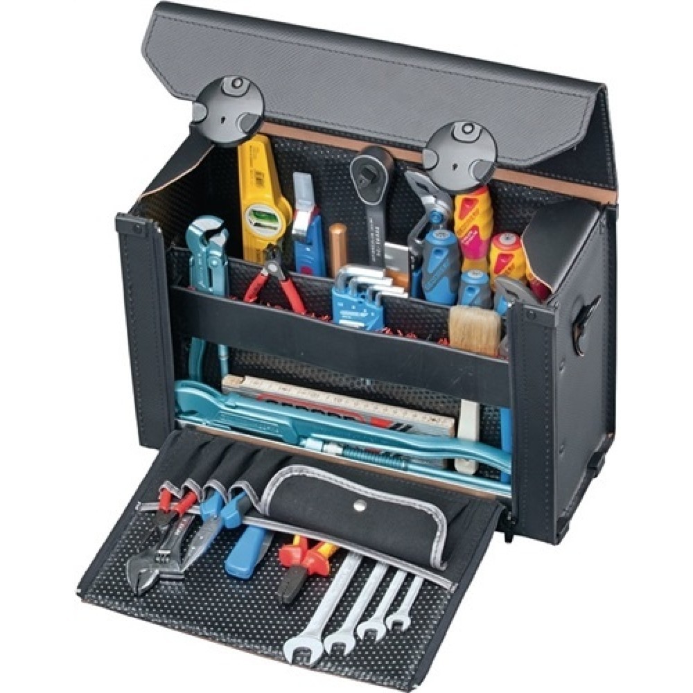 Trousse à outils l.415xP165xH275 mm 18 l cuir bovin PARAT