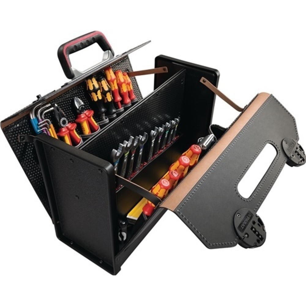 Trousse à outils l.420xP185xH315 mm 24 l cuir bovin PARAT