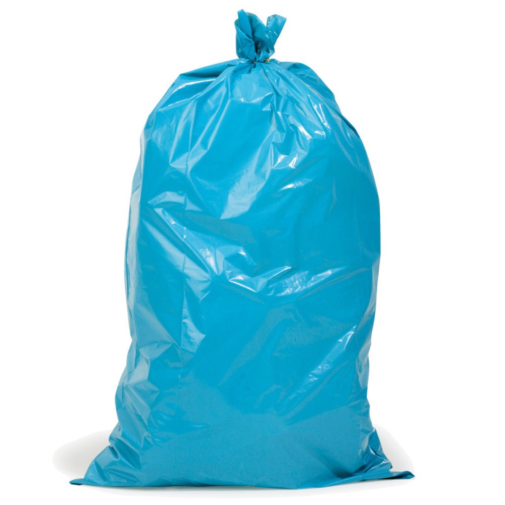 Sacs poubelle en PE pour déchets lourds, 120 l, 200 µ, 100 pcs/UV, bleu