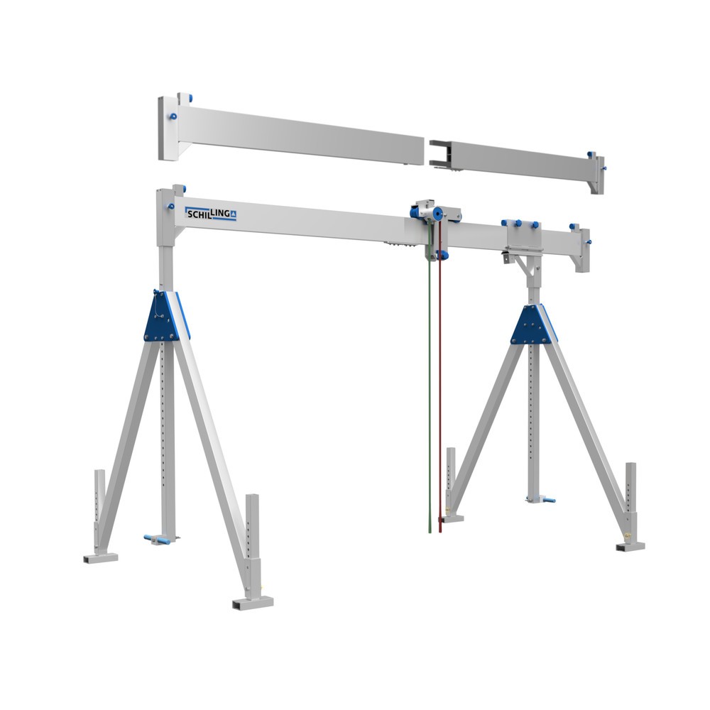 SCHILLING Alu-Portalkran mit teilbarem Träger, Einhängepunkt 2.310-4.010 mm, Länge 4.000 mm, TK 1.500 kg