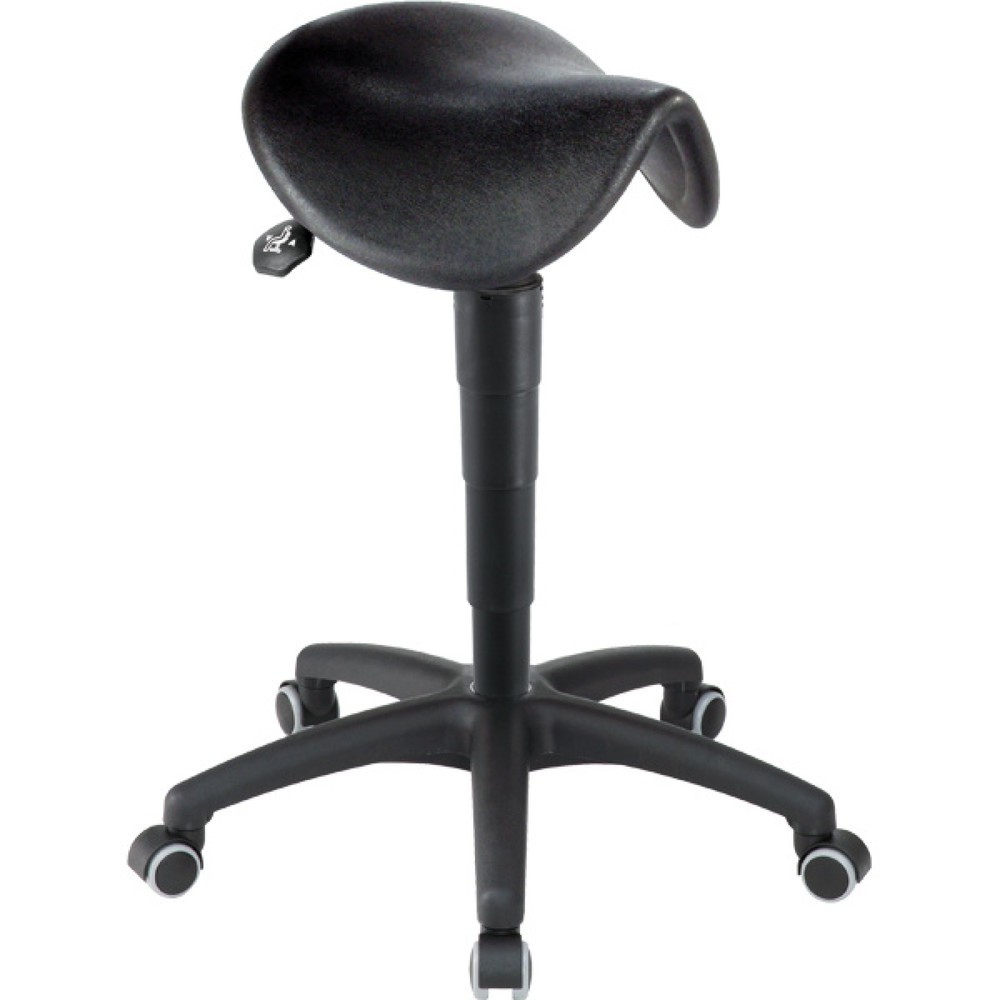 Siège assis-debout, assise-selle inclinable, hauteur d’assise 660 à 890 mm, roulettes