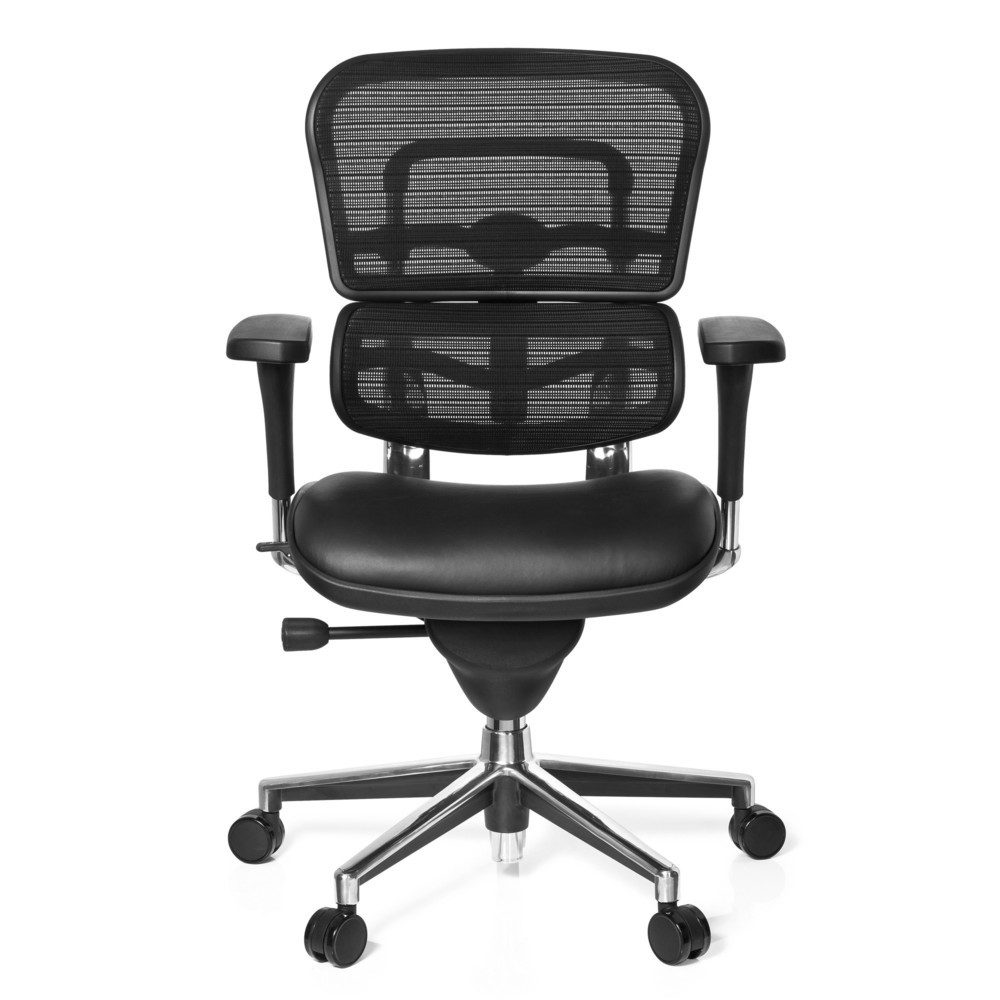 Siège de bureau / fauteuil de direction hjh OFFICE ERGOHUMAN STD BASE LN cuir, noir