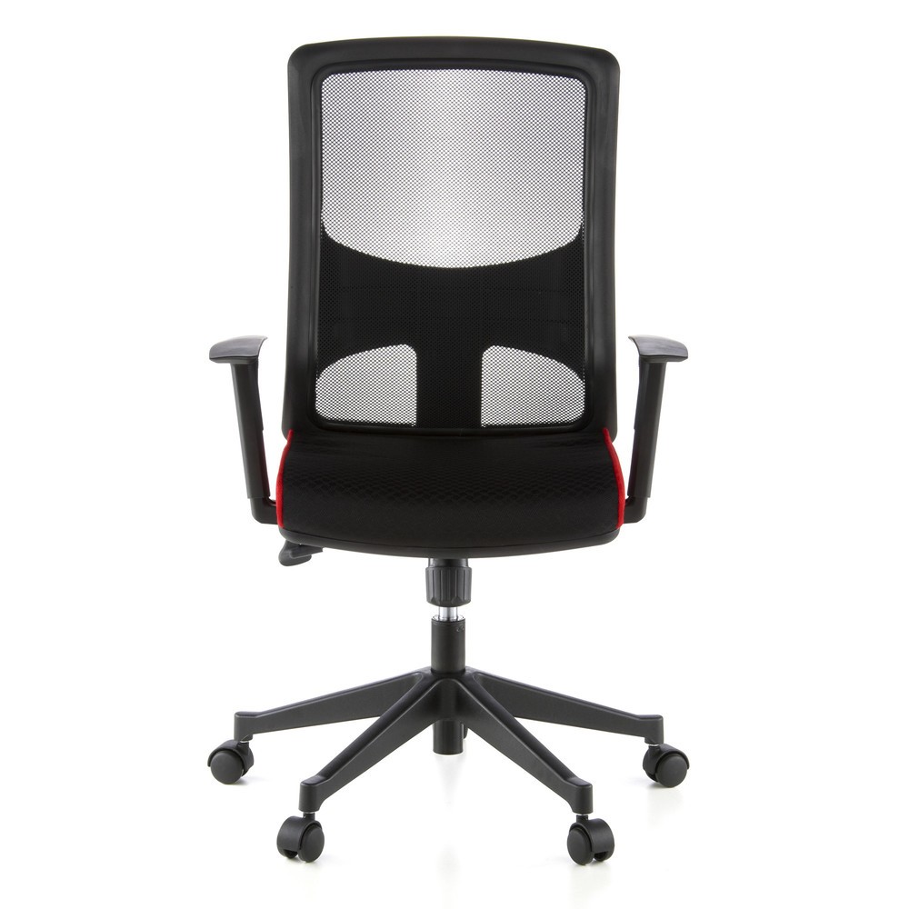 Siège de bureau / fauteuil de direction hjh OFFICE LAVITA tissu, noir/rouge