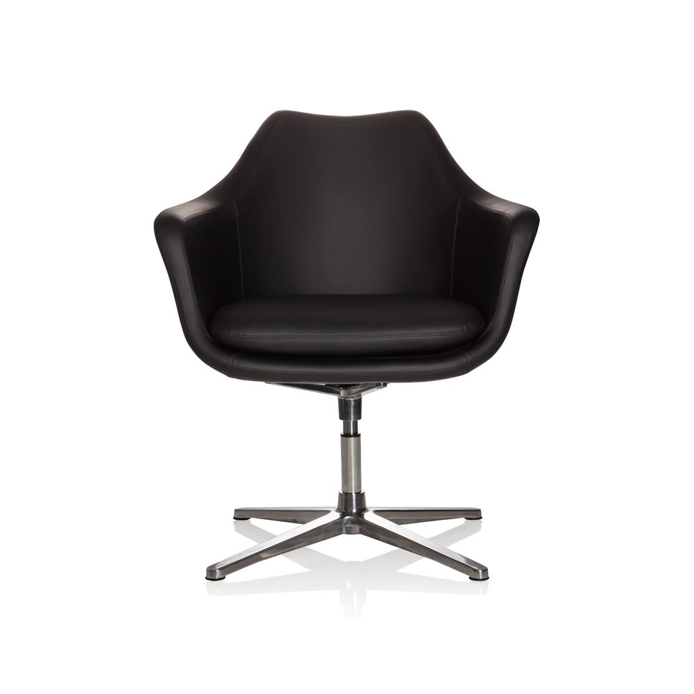 Siège de bureau / fauteuil lounge hjh OFFICE Artemia similicuir, noir