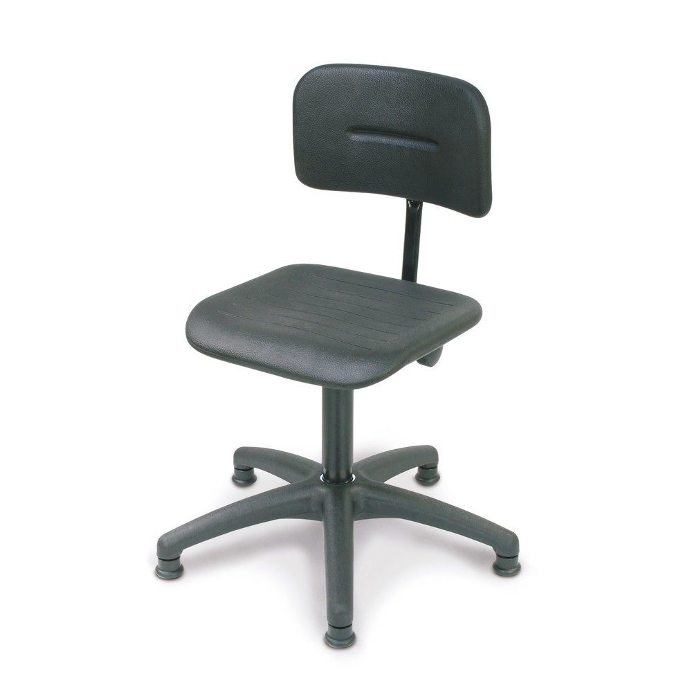 Siège de travail pivotant Uno Polyuréthane, hauteur d'assise 450 à 580 mm, base en plastique, roulettes