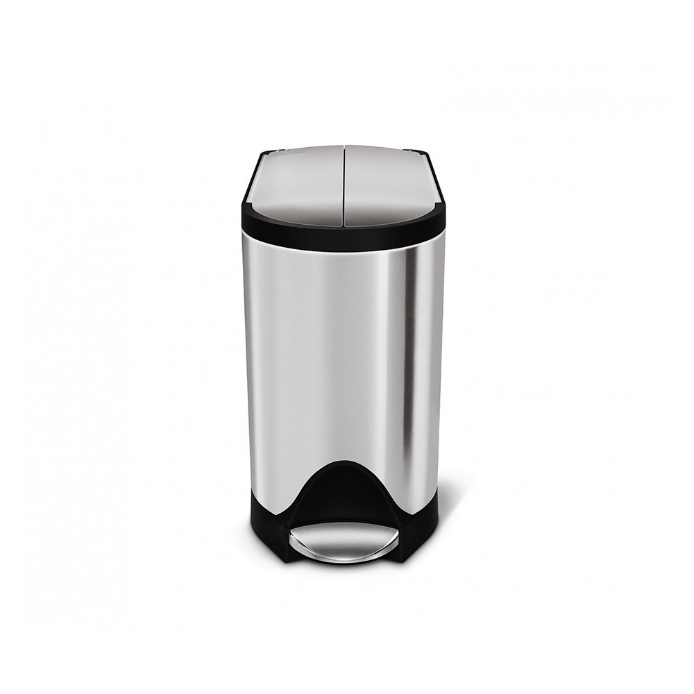 SIMPLEHUMAN Tret-Abfallbehälter Butterfly, 10 Liter, Edelstahl mattiert