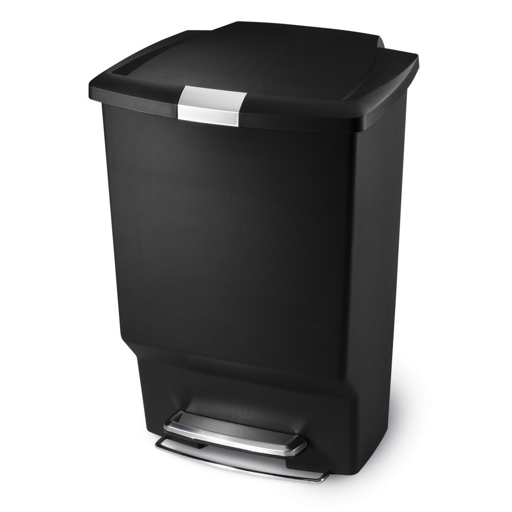 SIMPLEHUMAN Tret-Abfallbehälter Rectangular Plastic, 45 Liter, schwarz