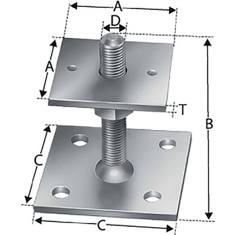 SIMPSON STRONG TIE Stützenfuß, Stahl stückverzinkt zum Aufschrauben, 140 x 100 mm