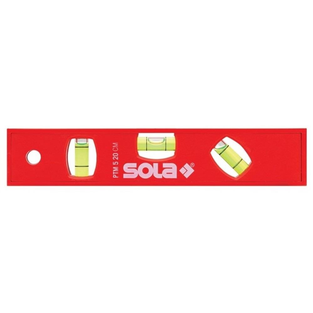 SOLA Torpedowasserwaage PTM 5, ABS Kunststoff rot, 20 cm, 1,50 mm/m Magnet