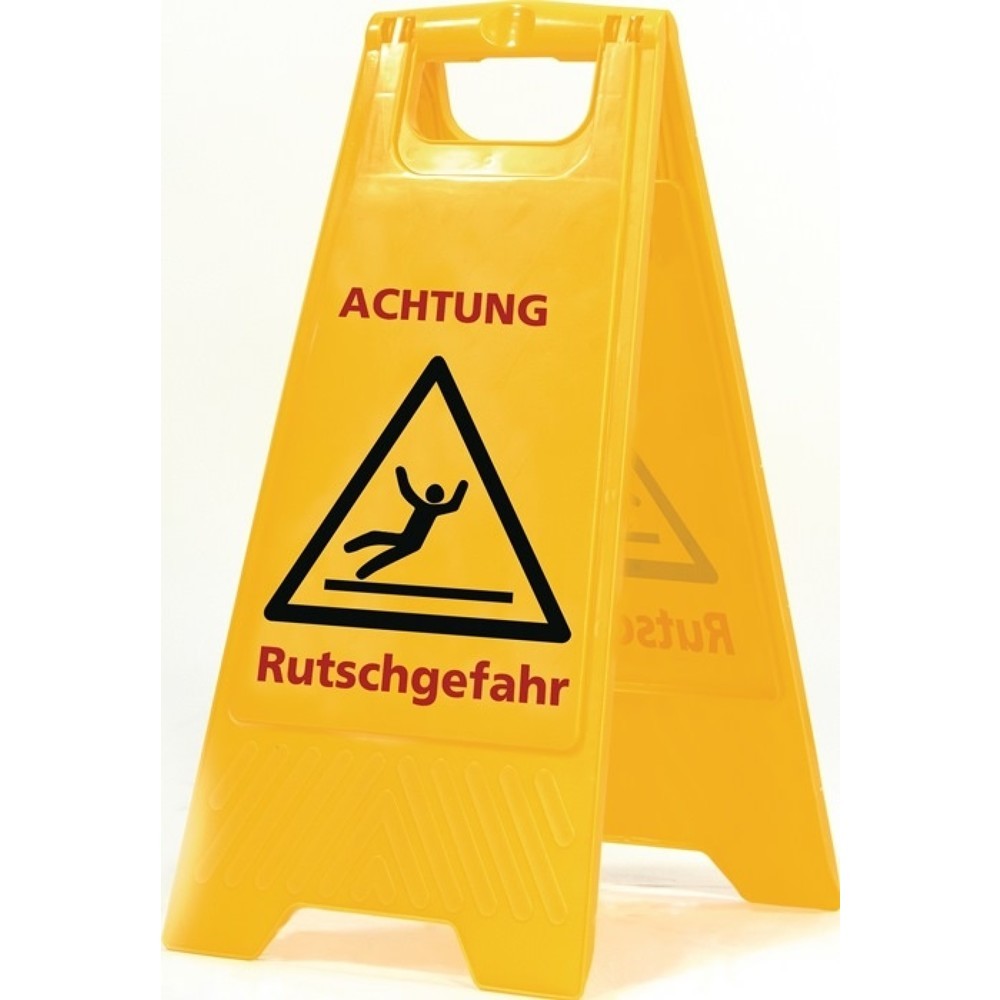 SPRiNTUS  Warnschild, B 300 x H 570 mm, Achtung Rutschgefahr Schriftzug, signalgelb / schwarz/rot