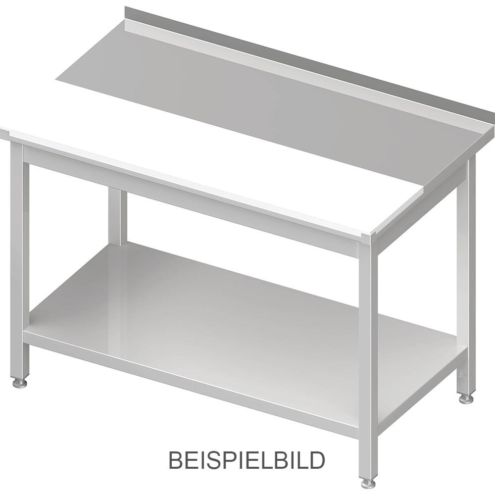 Stalgast Arbeitstisch mit Grundboden, 800x600x850 mm, mit vertiefter PE-Schneideplatte, ohne Aufkantung, verschweisst