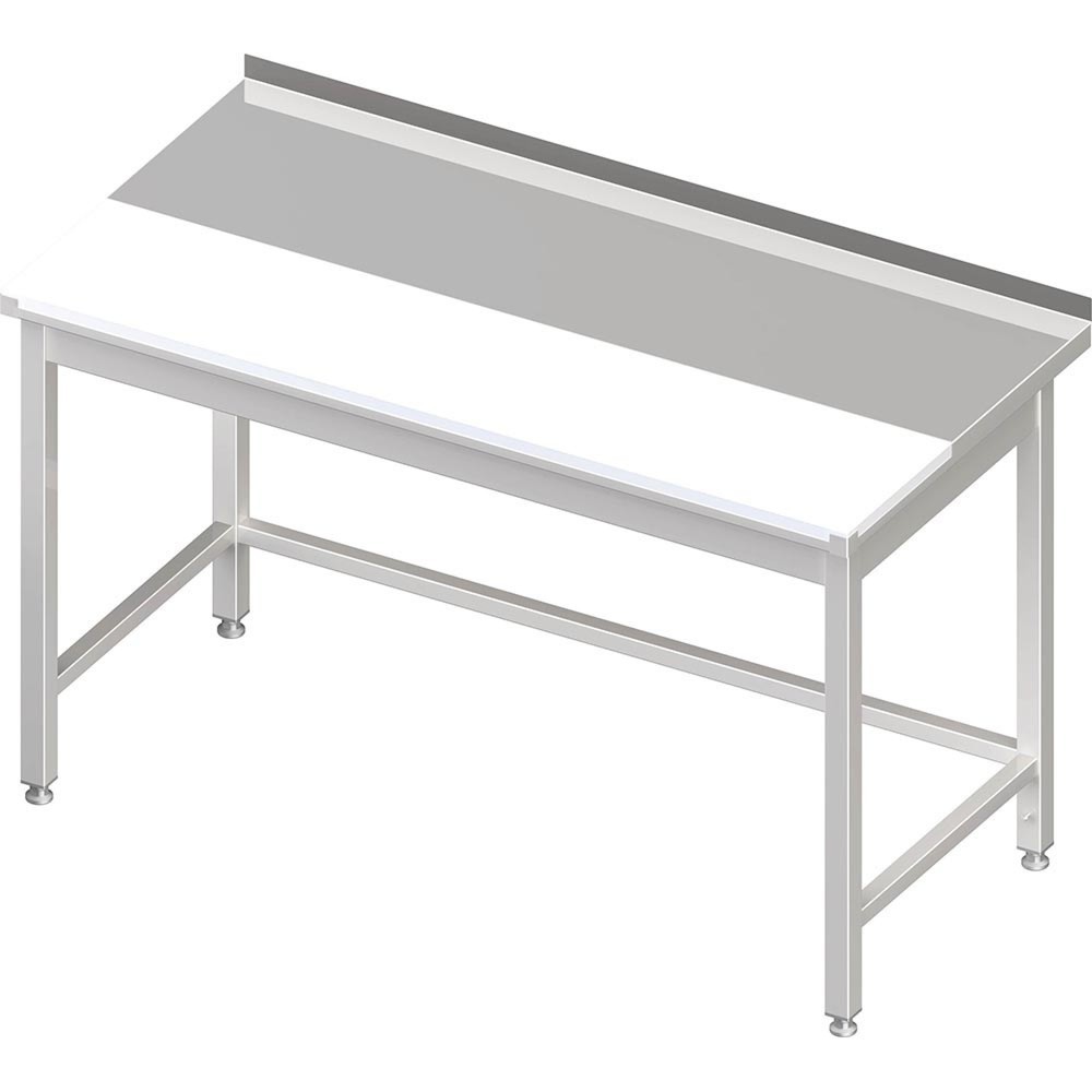 Stalgast Arbeitstisch ohne Grundboden, 1700x600x850 mm, mit vertiefter PE-Schneideplatte, mit Aufkantung, verschweisst