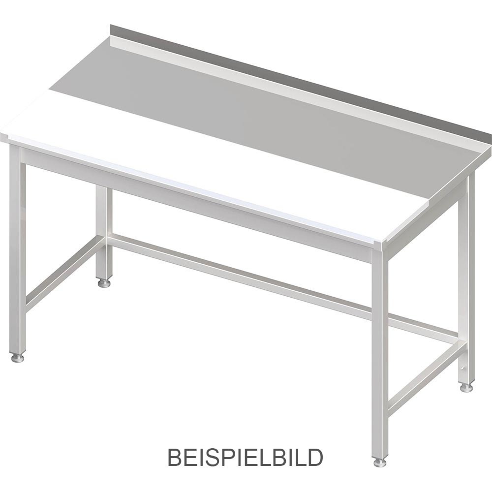 Stalgast Arbeitstisch ohne Grundboden, 1500x700x850 mm, mit vertiefter PE-Schneideplatte, ohne Aufkantung, verschweisst