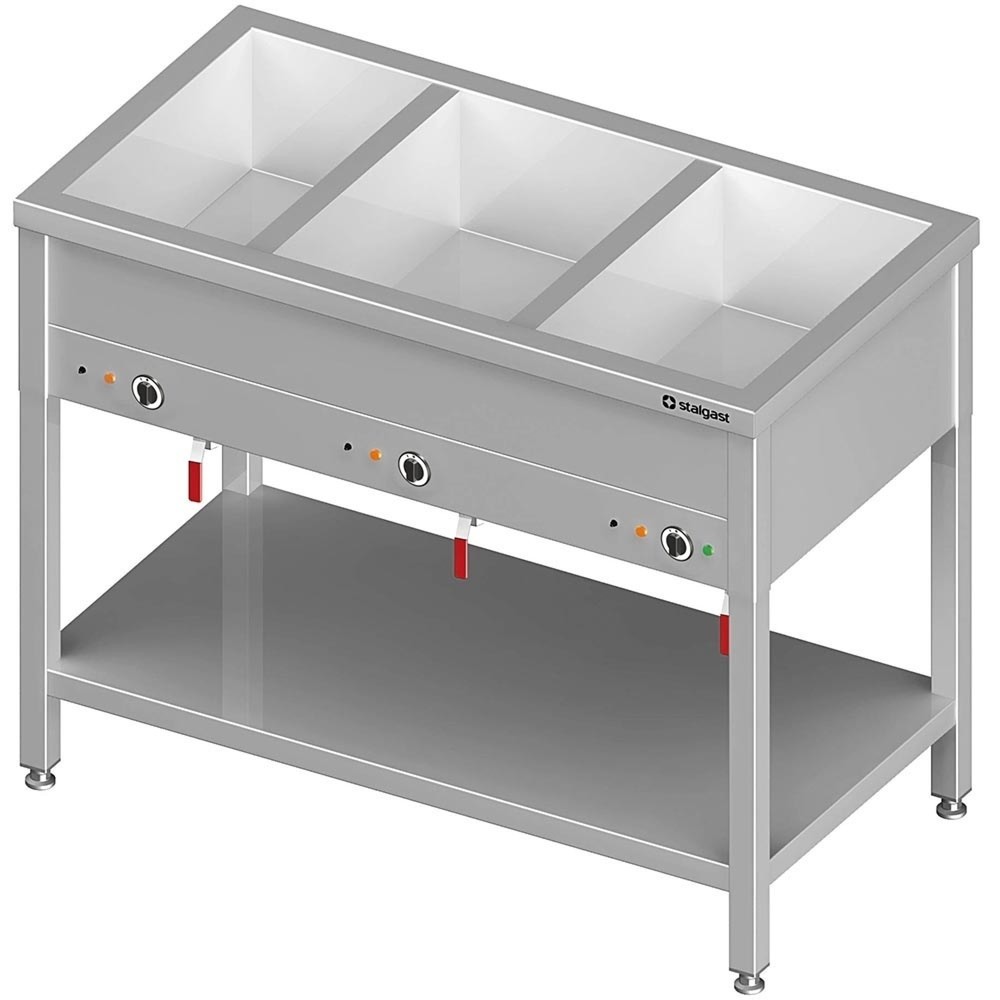 Stalgast Bain-Marie Standgerät mit separaten Becken, für 3x GN1/1085x600x850 mm