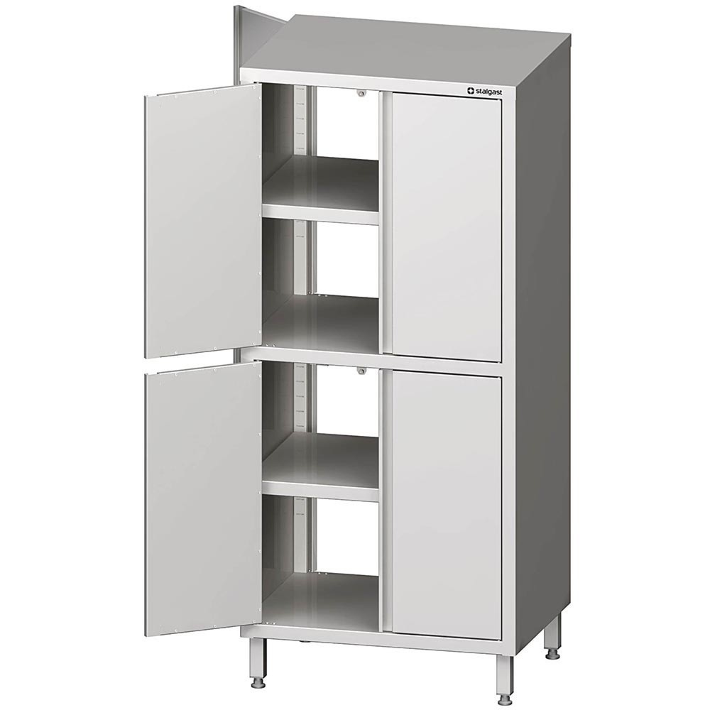 Stalgast Durchreiche-Hochschrank mit Flügeltüren, 800x500x1800 mm, mit zwei Schrankräumen, verschweisst