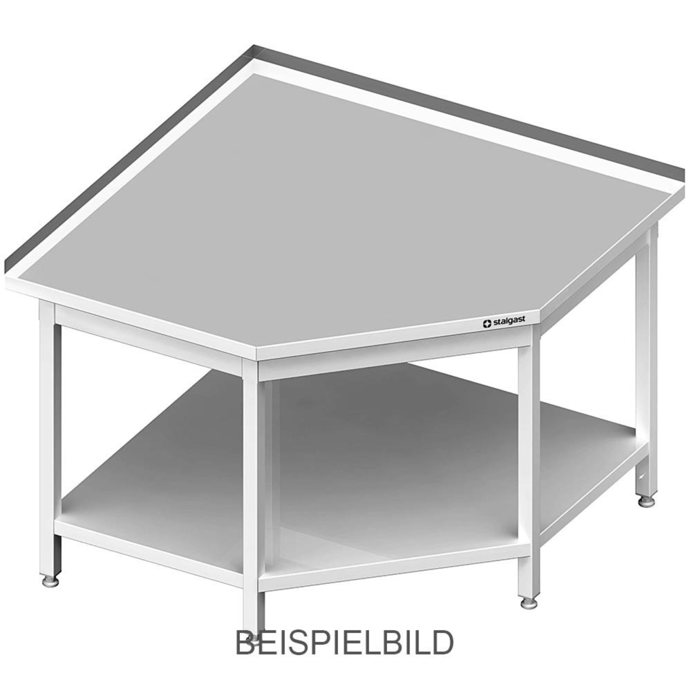 Stalgast Eckarbeitstisch mit Grundboden, 600x700x850 mm, ohne Aufkantung, verschweisst