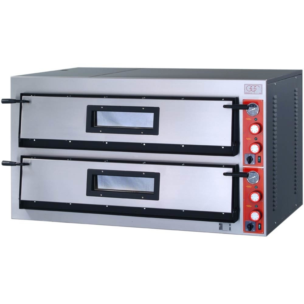 Stalgast GGF Pizzaofen mit zwei Kammern, aus pulverbeschichtetem Stahl, 18 kW, 1370 x 850 x 750 mm (BxTxH)