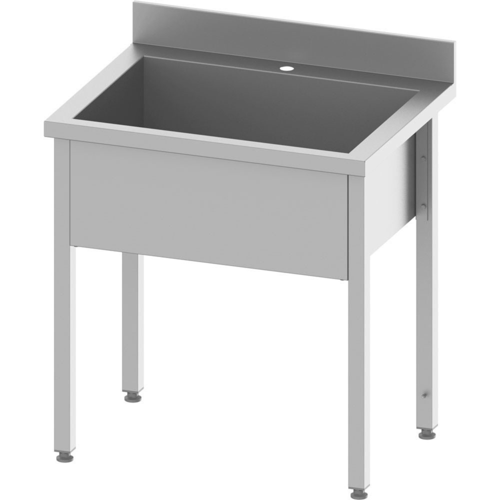 Stalgast Topfspüle ECO mit einem Becken 800x600x850 mm, 300 mm Beckenhöhe mit Aufkantung, Selbstmontage