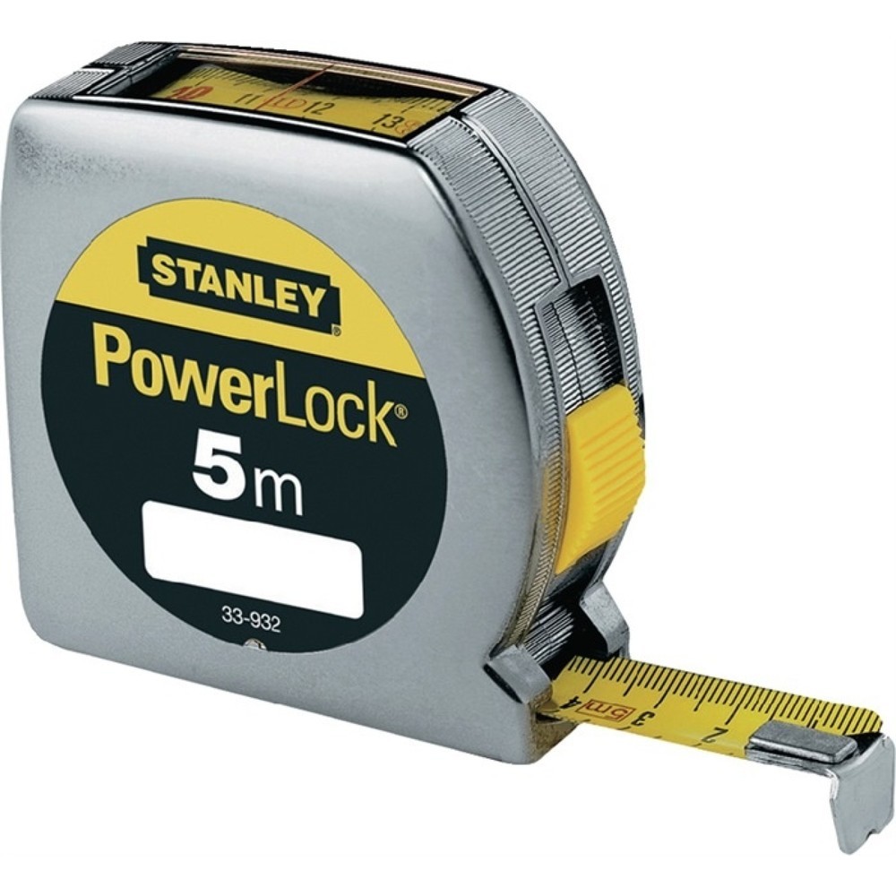 STANLEY Taschenrollbandmass PowerLock® L.5m B.19mm mm/cm EGII Ku.Sichtfenster SB