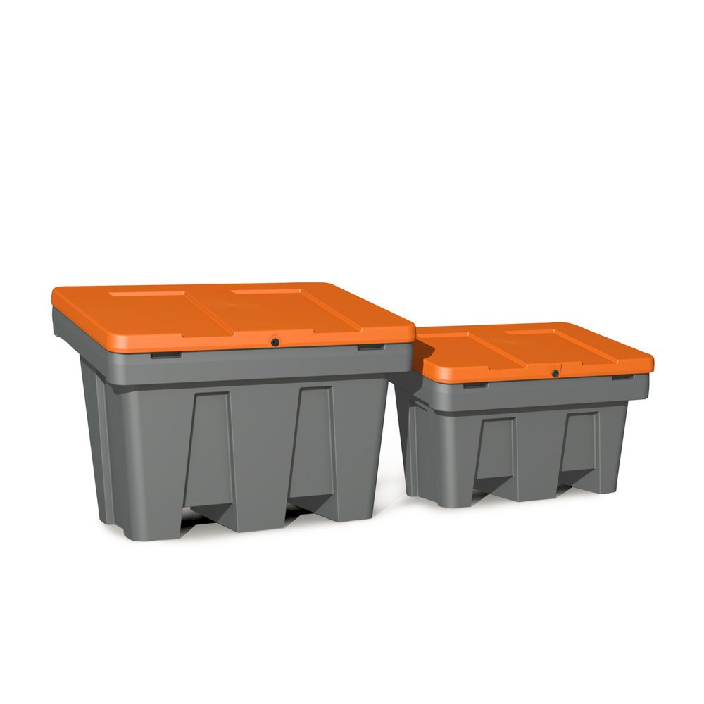 Streugutbehälter GB 200, grau/orange, 150 Liter