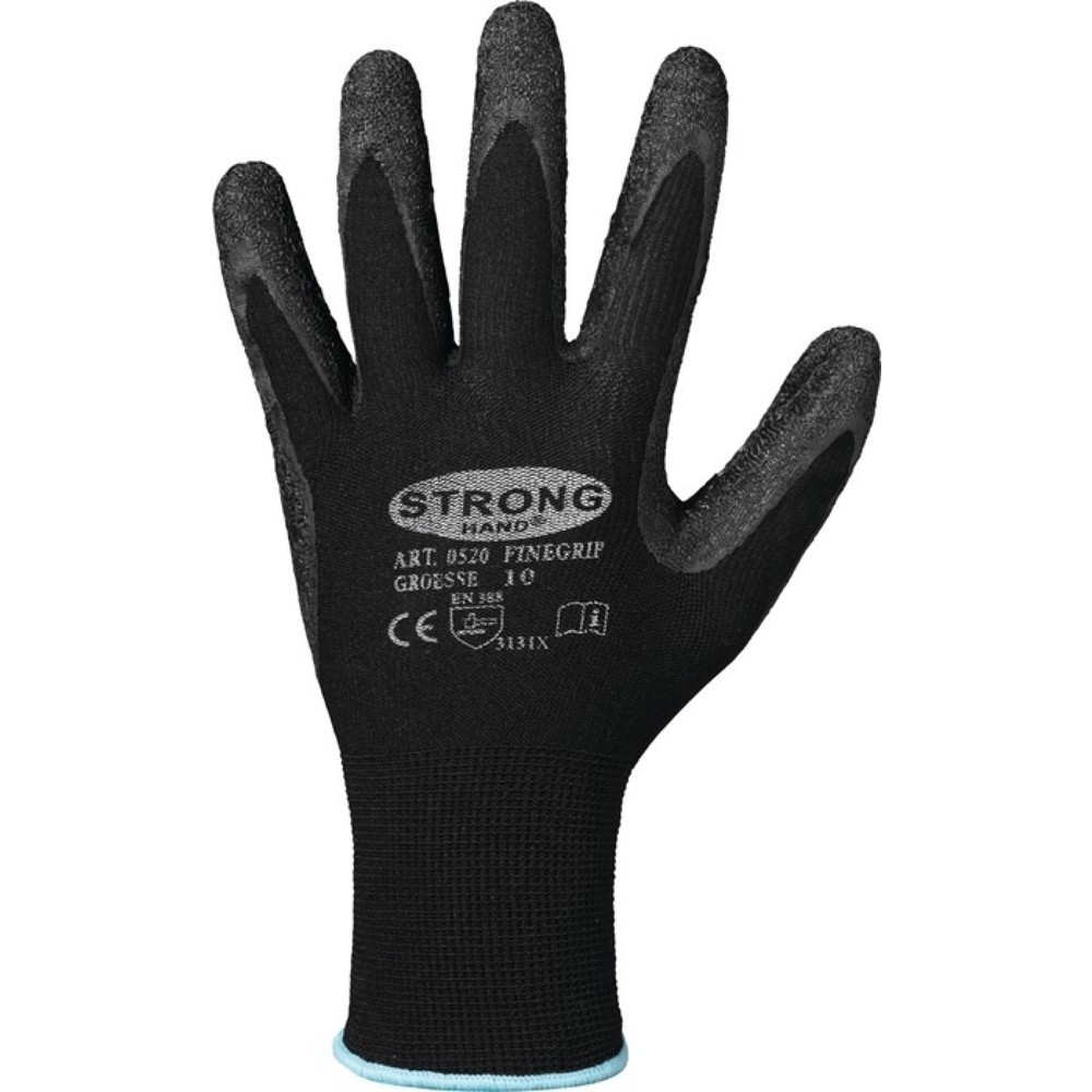 STRONGHAND Handschuhe Finegrip Gr.12 schwarz EN 388