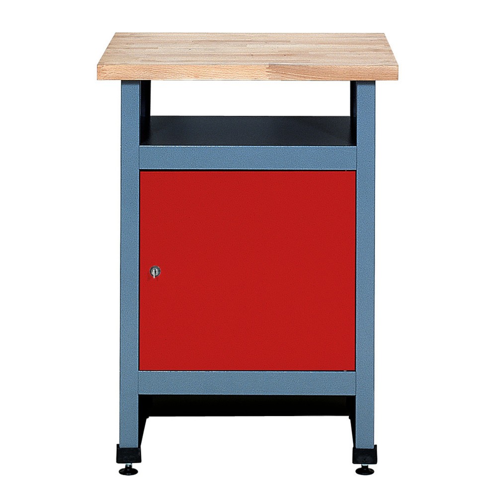 Table d’appoint pour établi avec porte et tablette, l x P 600 x 600 mm, rouge