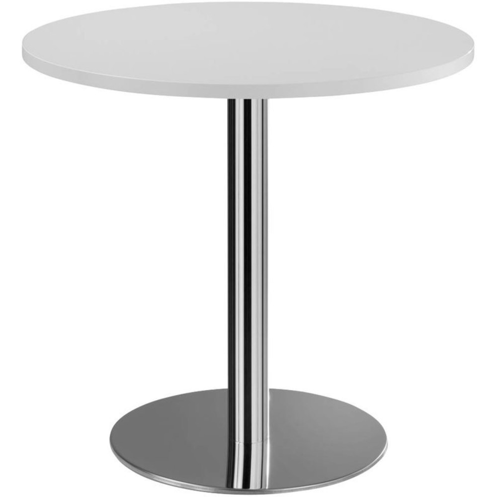 Table de réunion, bâti chromé, Ø 800 mm, gris