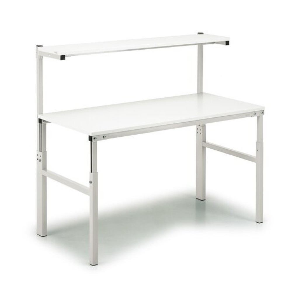 Table de travail TRESTON TPH avec étagère, ESD, réglable en hauteur manuellement, lxP 1 500 x 900 mm