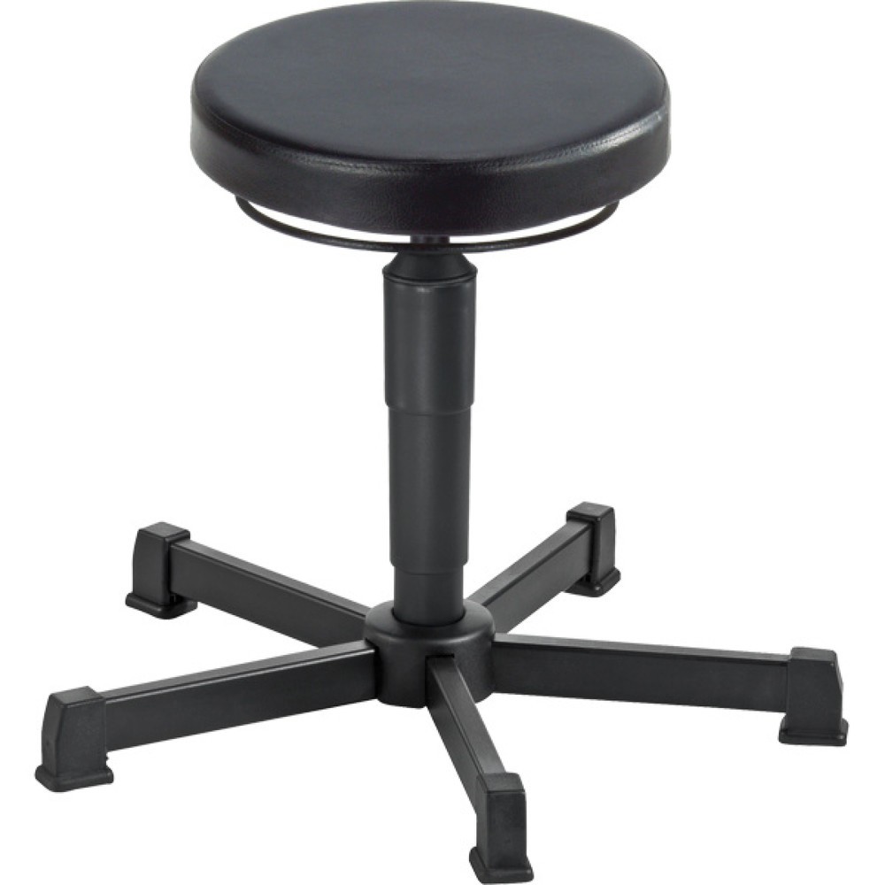 Tabouret Allround, assise en PU, hauteur d’assise 360-490 mm, base acier, patins