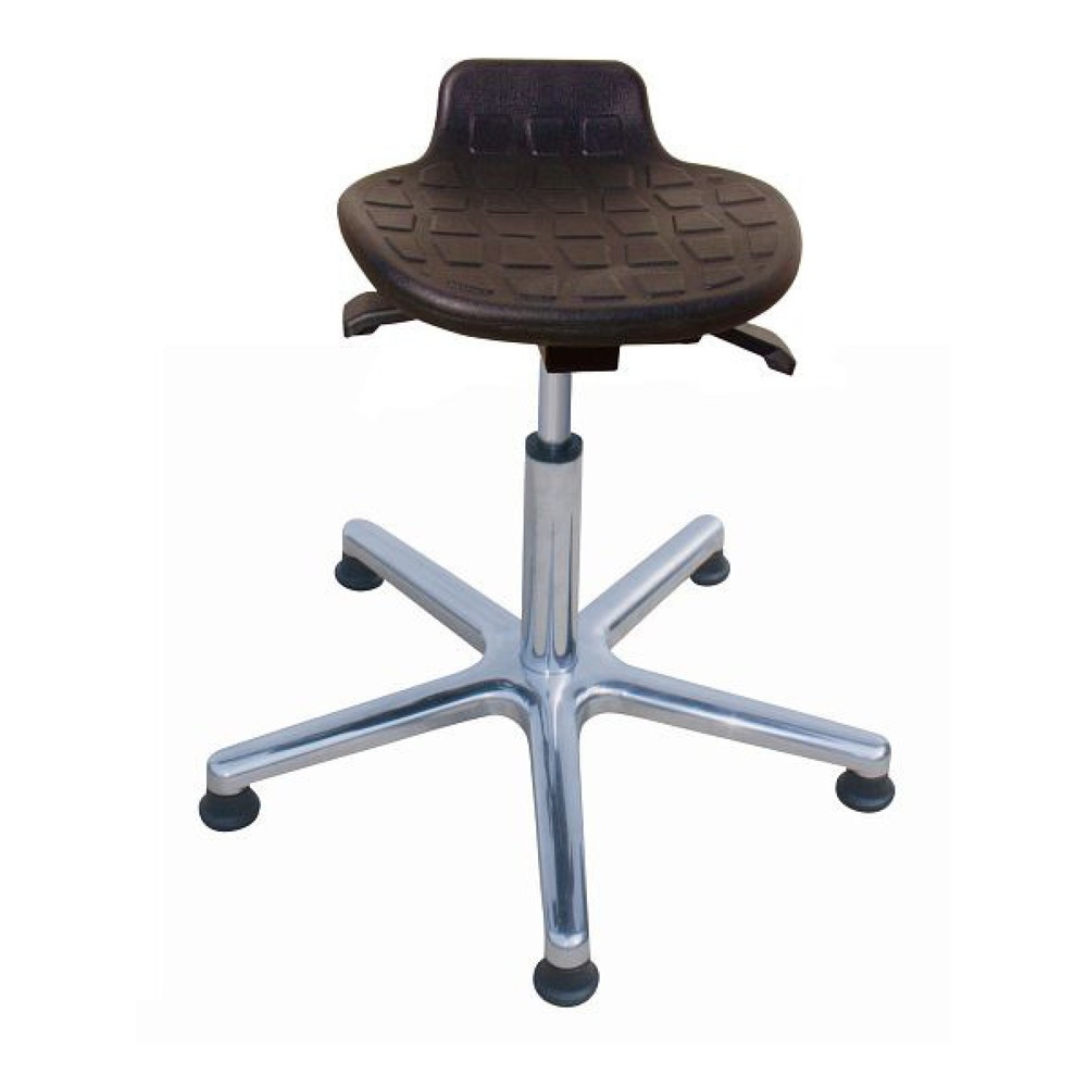 Tabouret HEMMDAL Confort, assise en PU, hauteur d’assise 410-540 mm, base aluminium, patins