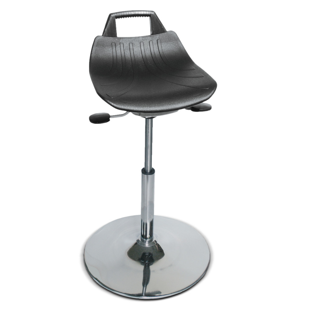 Tabouret HEMMDAL Premium, assise en PP, hauteur d’assise 560-820 mm, pied avec base arrondie