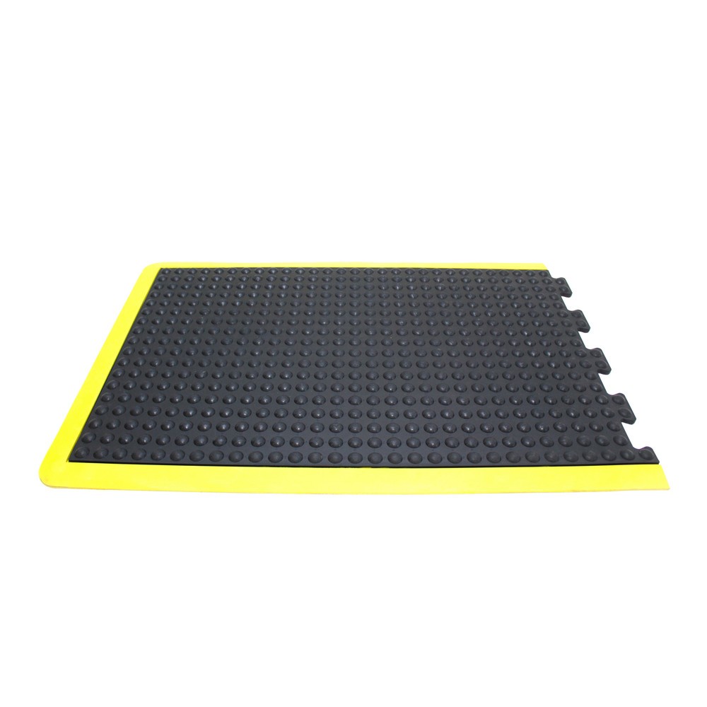 COBA Tapis anti-fatigue Bubblemat Safety, pièce terminale, lxP 900 x 1 200 mm, noir/jaune