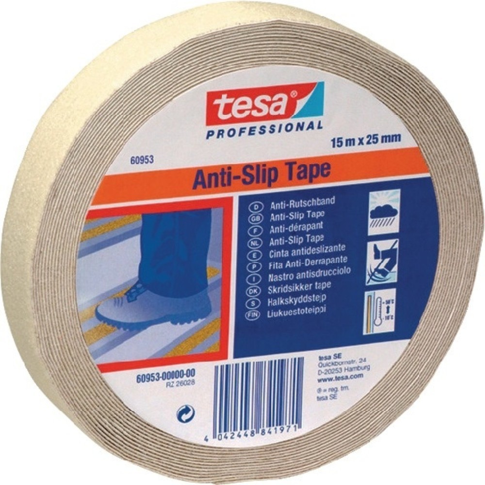 TESA Anti-Rutsch-Klebeband 60953 hellbeige,phosphorisierend L.15 m,B.25mm Rl