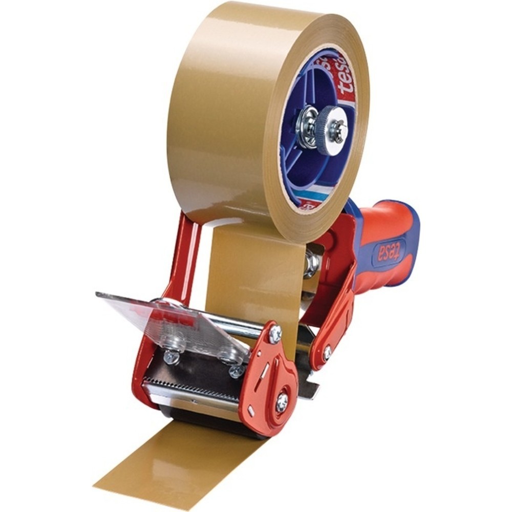 tesa® Handabroller Comfort 6400, rot/blau, Metall, für Bandbreite 50 mm