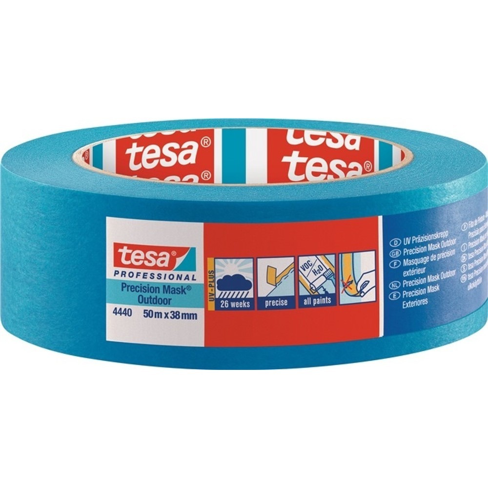 TESA Präzisionskrepp 4440 Außen UV PLUS glatt blau L.50m B.19mm Rl