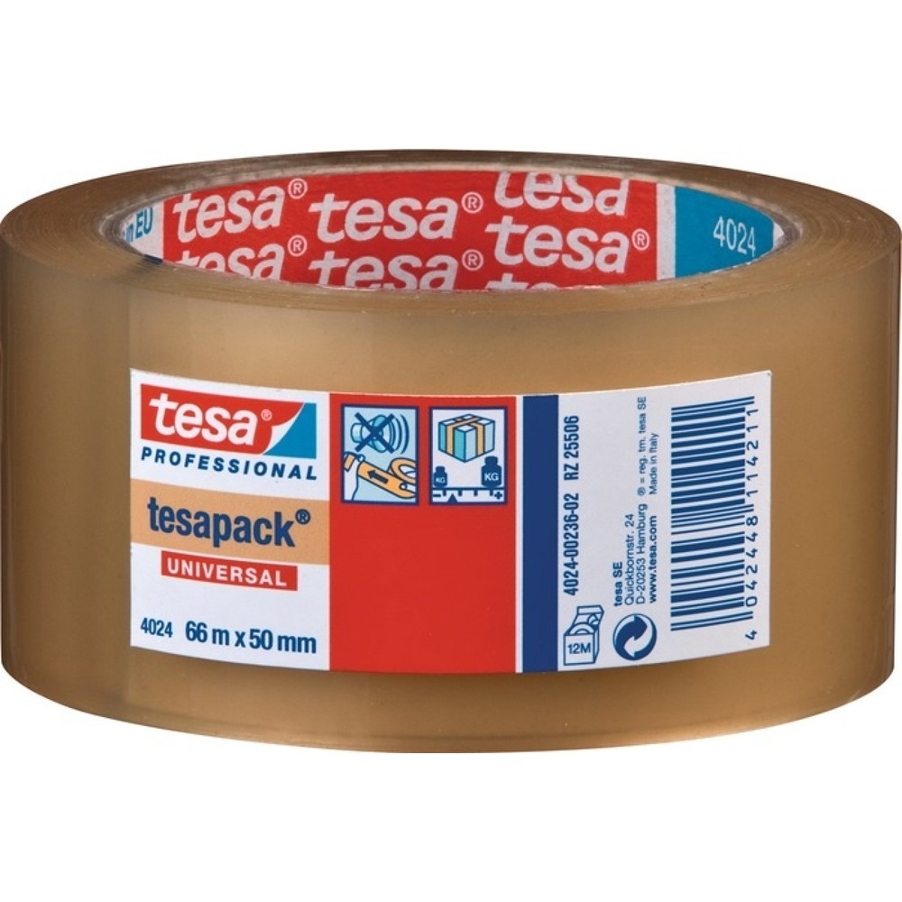 tesa® Ruban adhésif d'emballage PP tesa® pack® 4024, longueur 66 m largeur 50 mm, incolore, rouleau