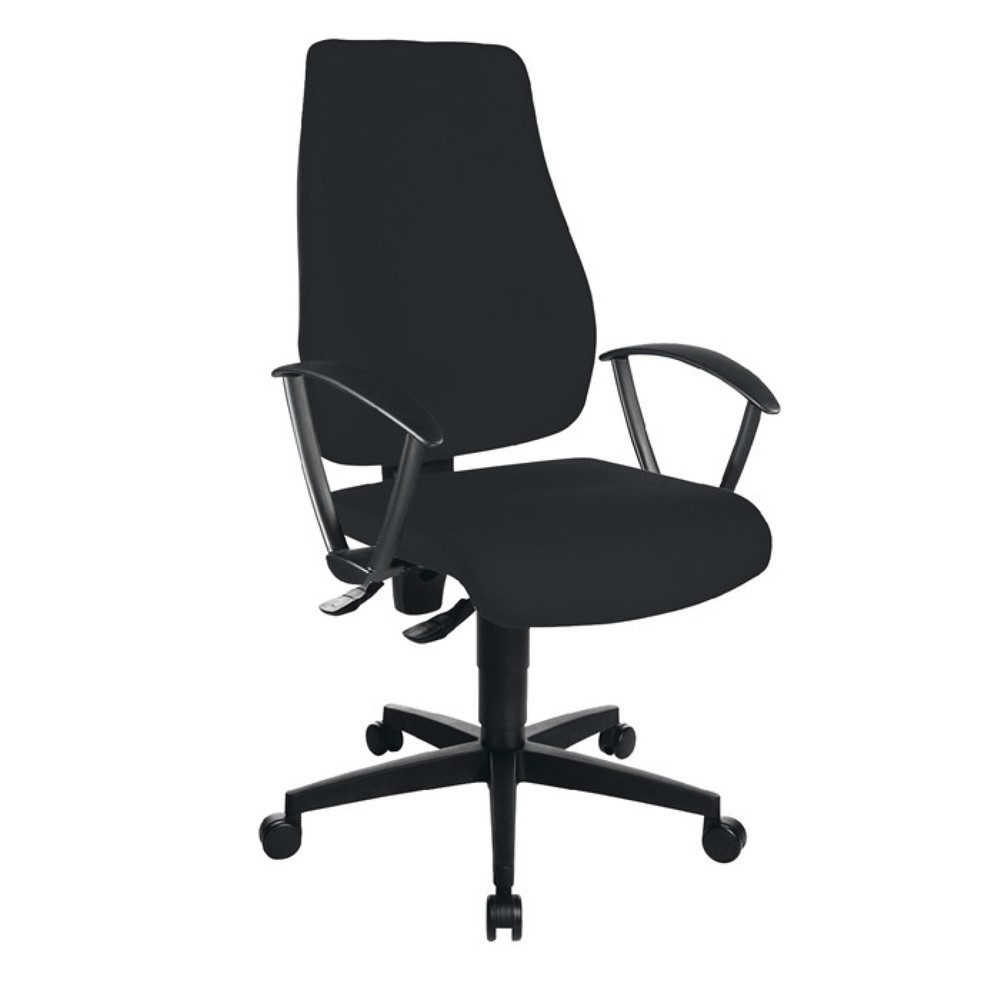 Siège de bureau pivotant Topstar®, noir 420-550 mm, avec contact permanent, sans accoudoirs capacité de charge 110 kg