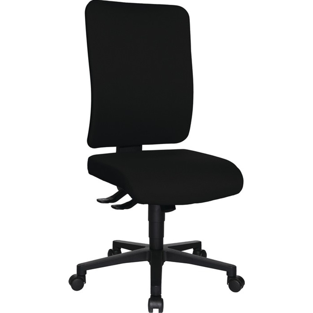 Siège de bureau pivotant TOPSTAR, noir 450-550 mm, avec système synchrone, sans accoudoirs capacité de charge 110 kg