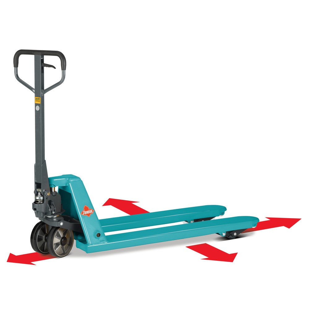 Transpalette manuel 4 directions Ameise® PTM 2.5, capacité de charge 2 500 kg / 1 500 kg, longueur des fourches 1 150 mm