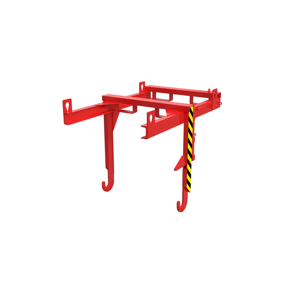 Traverse type BKT pour benne basculante empilable, capacité de charge 1 500 kg, volume 0,7 m³, RAL 3000 rouge feu