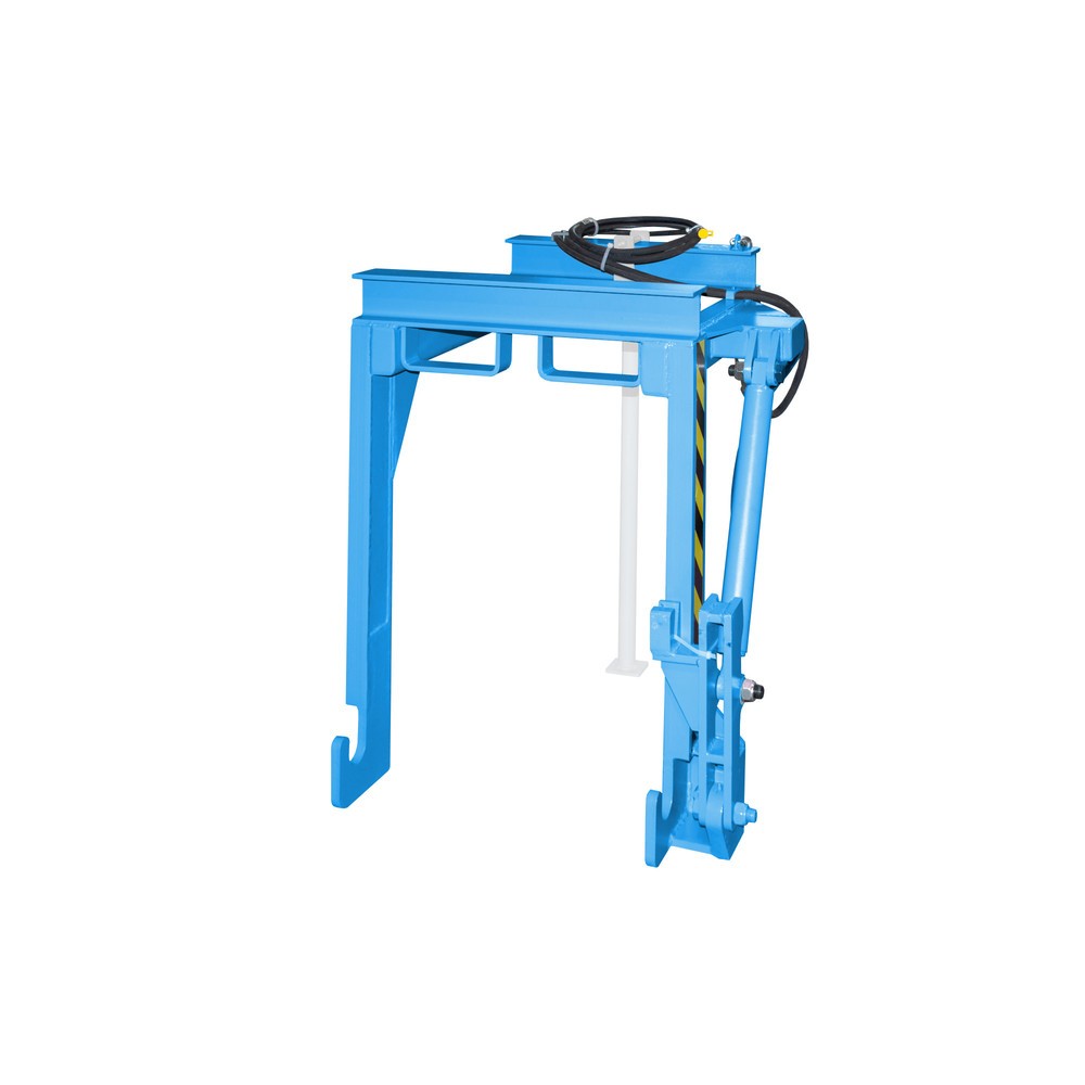 Traverse type BST-H pour benne basculante empilable, capacité de charge 500 kg, volume 0,3 m³, RAL 5012 bleu clair