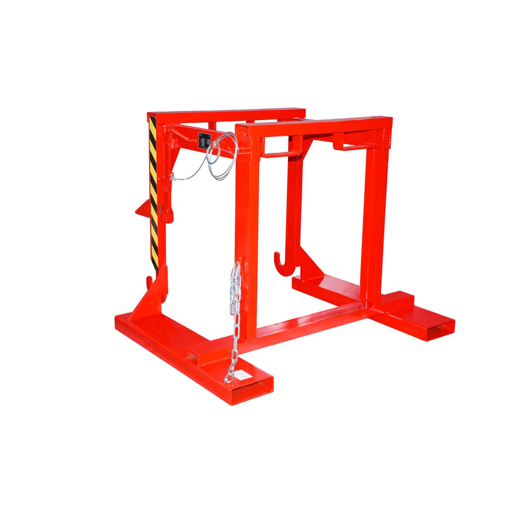 Traverse type BST-U pour benne basculante empilable, capacité de charge 1 500 kg, volume 0,7 m³, RAL 3000 rouge feu